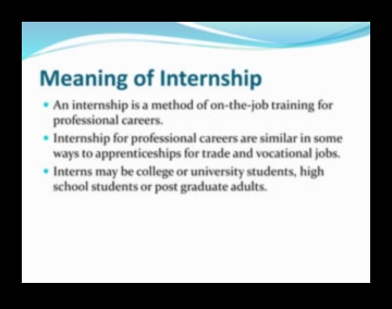 what does internship mean