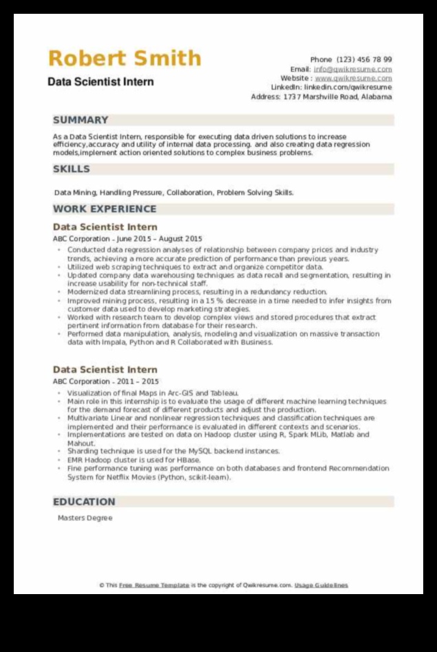 how to put internship on resume