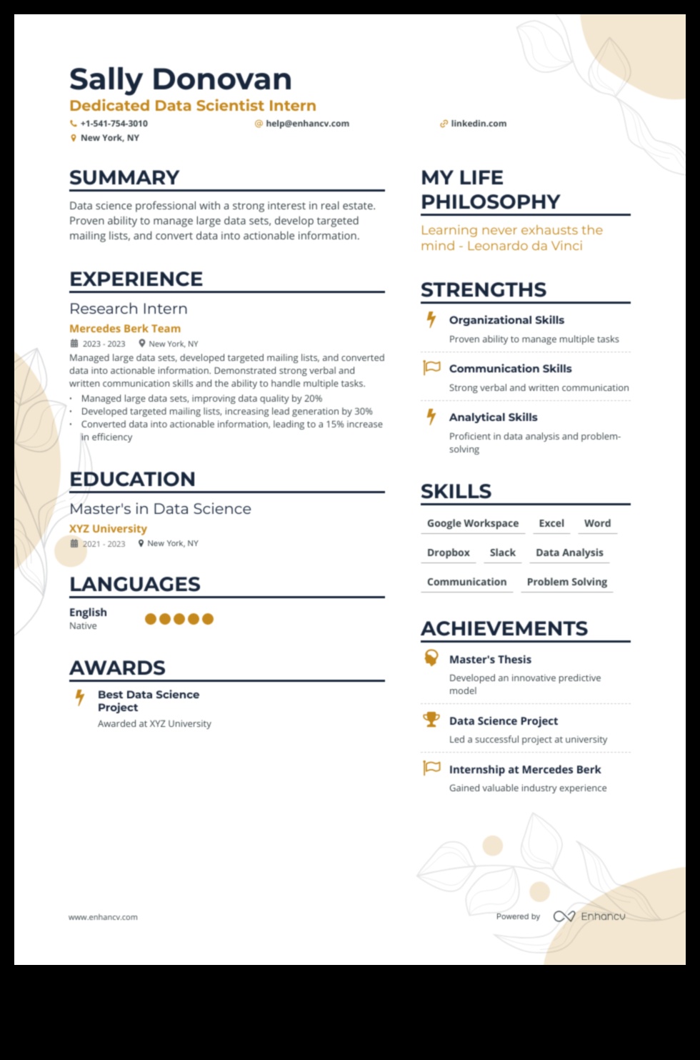 how to make resume for internship