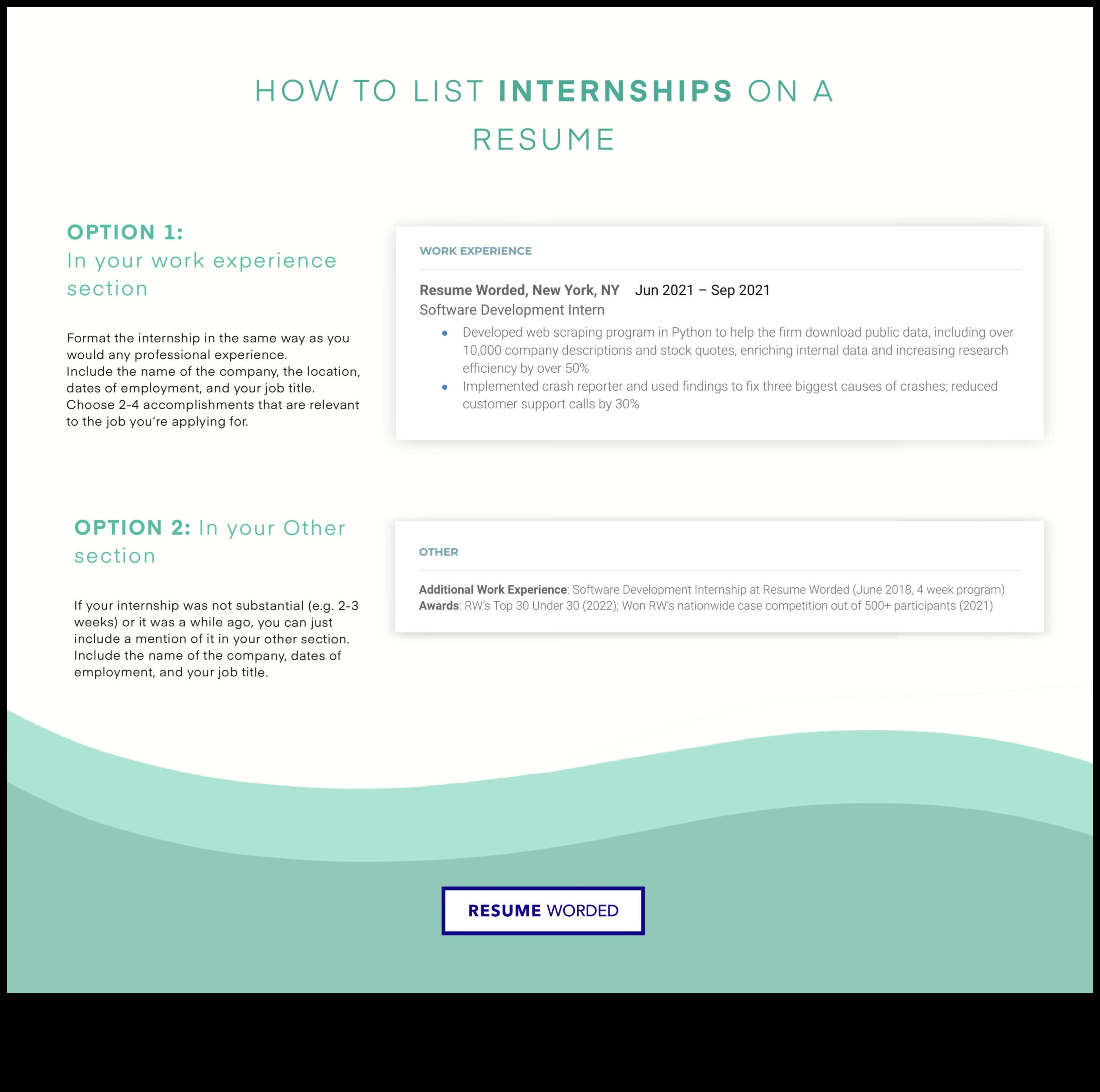 how to make resume for internship