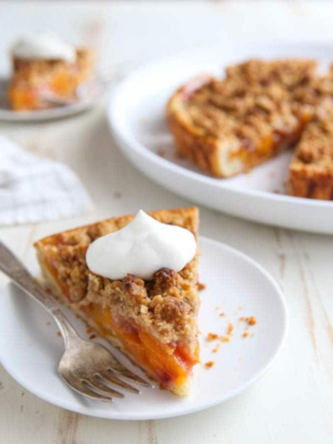 Τάρτα Ροδάκινο με Streusel, Σερβιρισμένη με Παγωτό