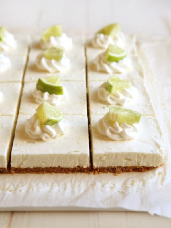 Μπάρες Τσιζκέικ Λάιμ χωρίς Ψήσιμο | completelydelicious.com