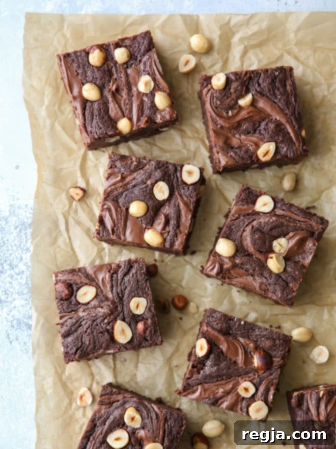 Πλούσια brownies με Nutella και φουντούκια