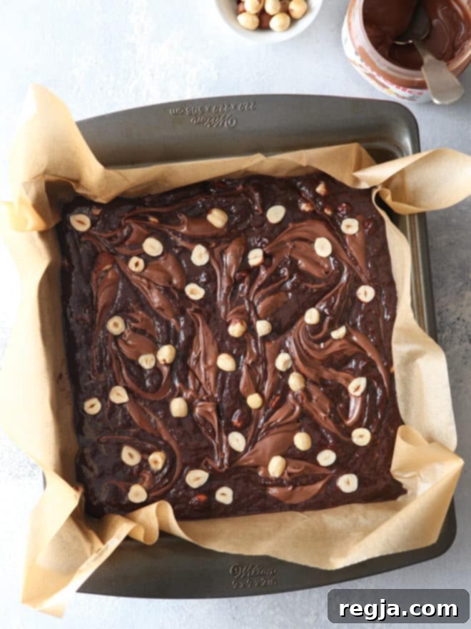 Πλούσια brownies με Nutella και φουντούκια