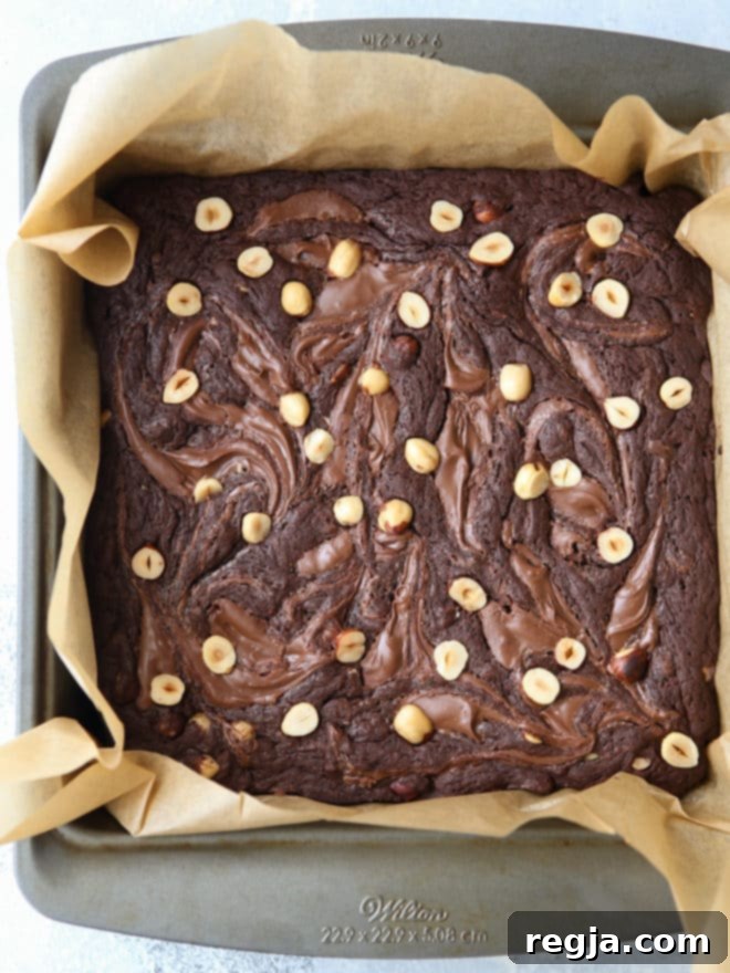 Πλούσια brownies με Nutella και φουντούκια