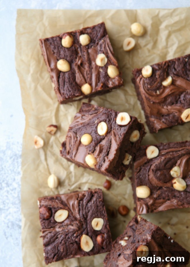 Πλούσια brownies με Nutella και φουντούκια