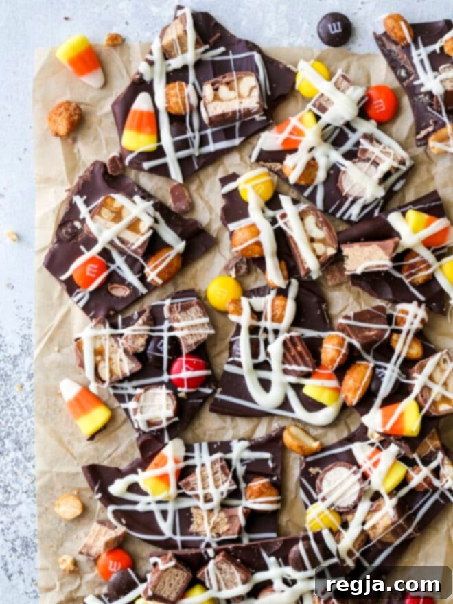 Σοκολατένια μπάρα (bark) Halloween σπασμένη σε κομμάτια
