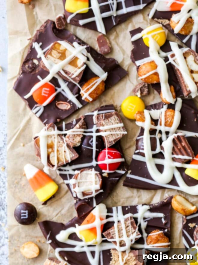 Σοκολατένια μπάρα (bark) Halloween σπασμένη σε κομμάτια
