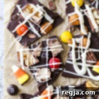 Σοκολατένια μπάρα (bark) Halloween σπασμένη σε κομμάτια