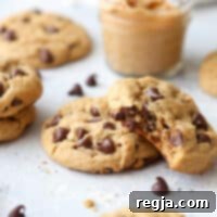 Χοντρά και αφράτα μπισκότα φυστικοβούτυρο με κομματάκια σοκολάτας είναι μια διασκεδαστική λιχουδιά!