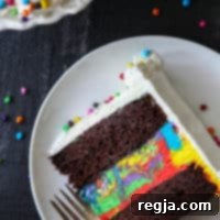 Διασκεδαστική και γιορτινή σοκολατένια τούρτα παγωτού ουράνιο τόξο!