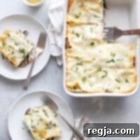 Λαζάνια κοτόπουλο, μανιτάρια και σπανάκι σε λευκή σάλτσα τυριών