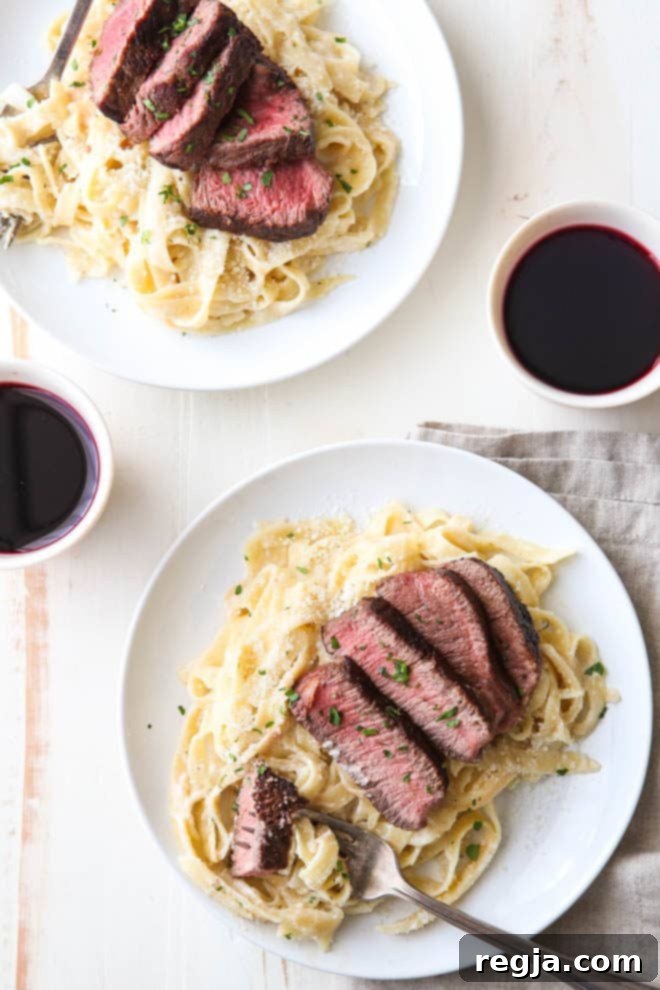 Steak Fettuccine Alfredo για δύο! 