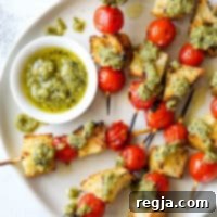 Εύκολα ψητά σουβλάκια μπρουσκέτας με πέστο και ρικότα για καλοκαιρινό ορεκτικό