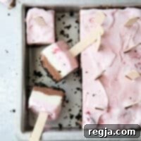 Στρώσεις από μπισκότο Oreo, παγωτό σοκολάτα, παγωτό βανίλια και παγωτό φράουλα συνθέτουν αυτά τα διασκεδαστικά ξυλάκια παγωτού Ναπολιτάν