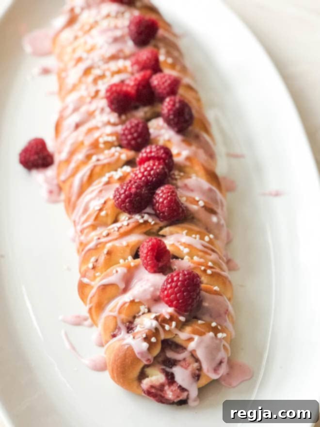 Raspberry cream cheese braid
