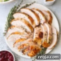 Αρωματικό Ψητό Στήθος Γαλοπούλας 7 κομμένο ψητό στήθος γαλοπούλας σε πιατέλα με σαλάτα, σάλτσα κράνμπερι, σάλτσα και ψωμάκια