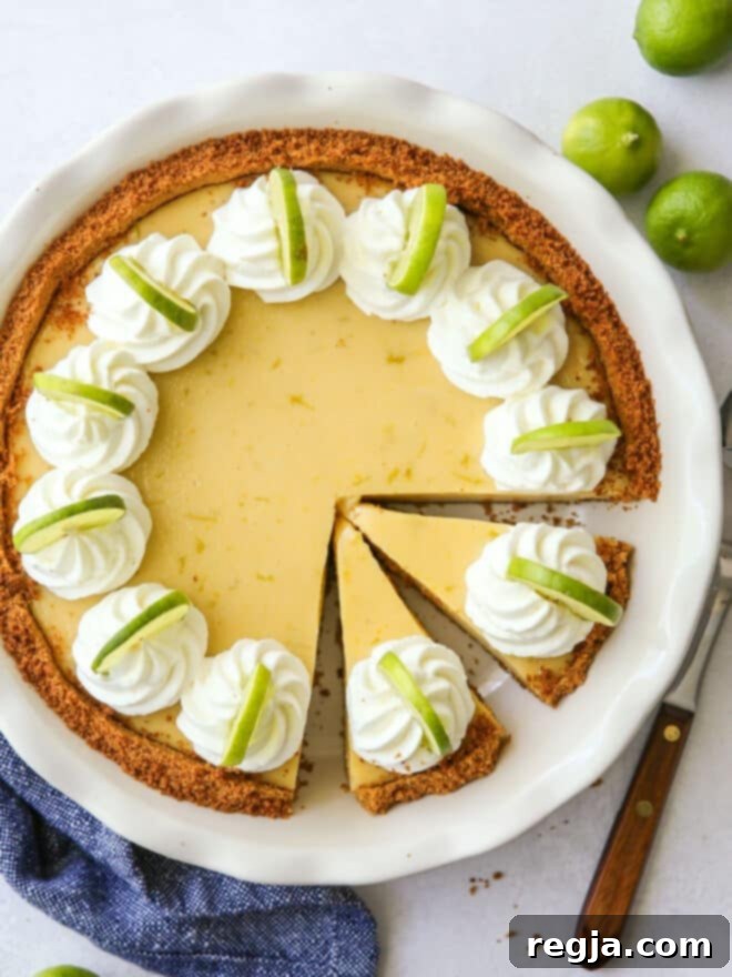 Τάρτα Λάιμ 9 Άποψη από πάνω Key Lime Pie με σαντιγί