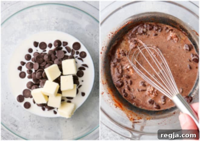 Παρασκευάζοντας σπιτική σάλτσα hot fudge