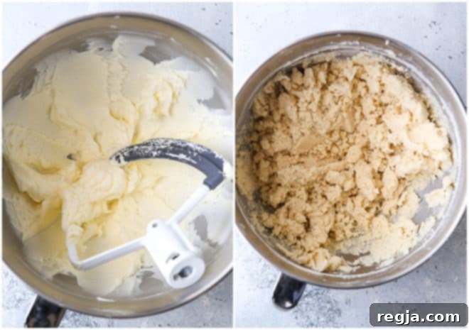 Ζύμη μπισκότων shortbread σε μπολ μίξερ