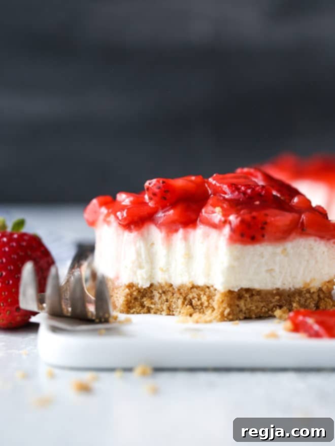 These no-bake strawberry cheesecake bars are a fun, easy, and delicious summer dessert!