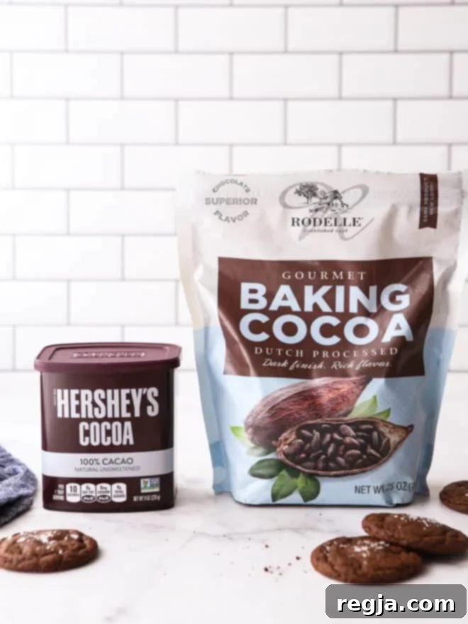 Σκόνη κακάο Hershey's και Rodelle Dutch Process σε σακούλες στον πάγκο