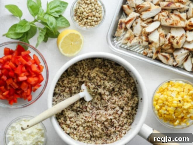 Όλα τα υλικά κομμένα και έτοιμα για συναρμολόγηση της σαλάτας
