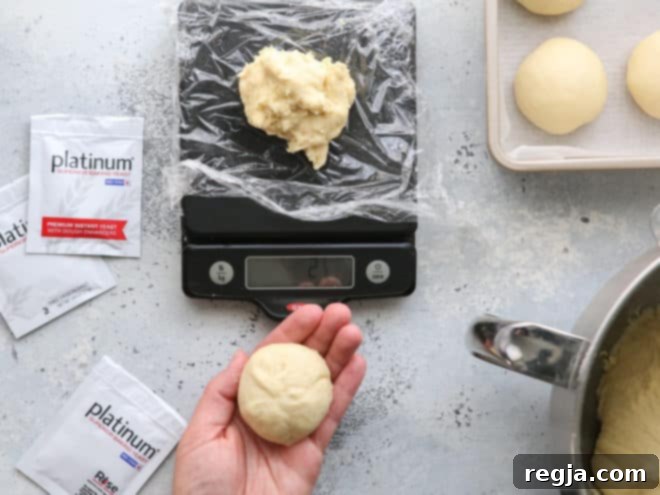 shaping homemade sandwich rolls
