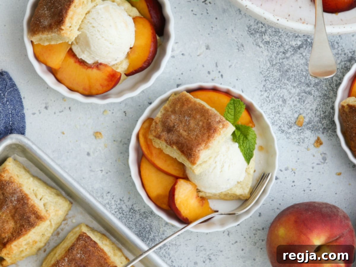 Shortcakes με ροδάκινα σε μπολ