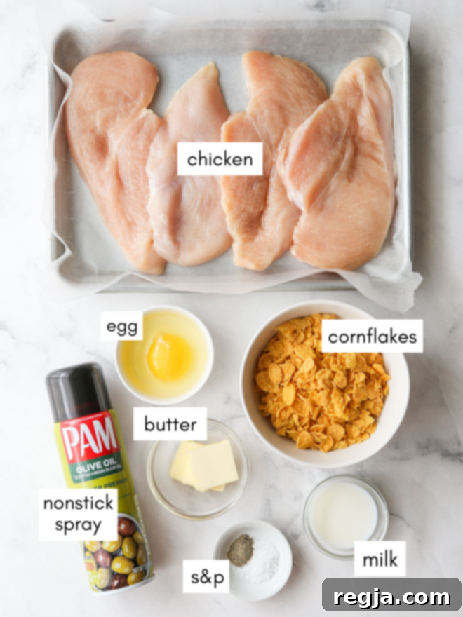 Κοτόπουλο φούρνου με κρούστα 4 ingredients for oven fried chicken
