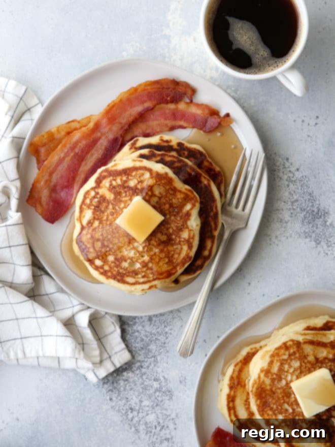 Οι καλύτερες pancakes βουτυρόγαλου είναι ελαφριές, αφράτες και γεμάτες γεύση.