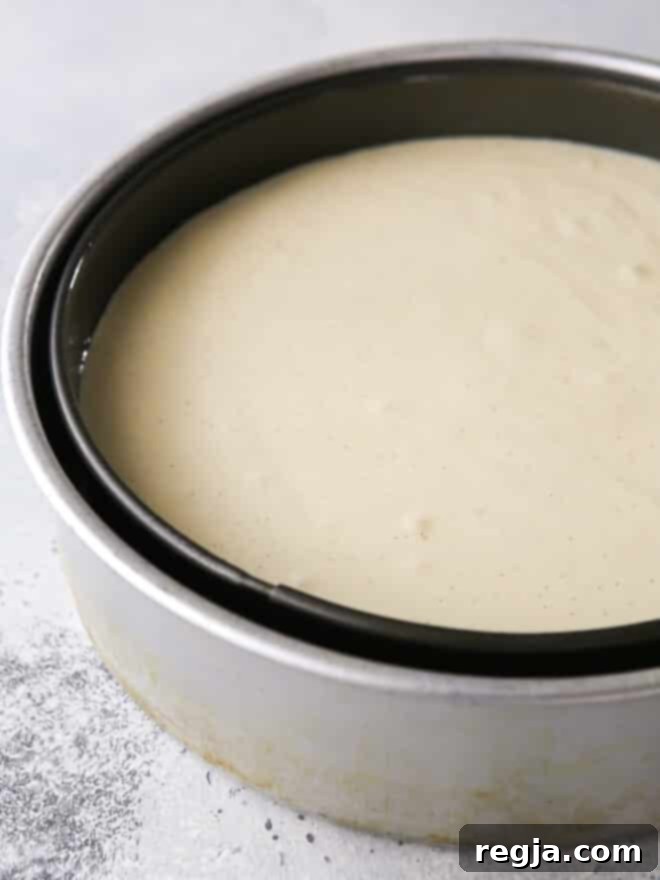 Φόρμα cheesecake προετοιμασμένη για μπεν μαρί