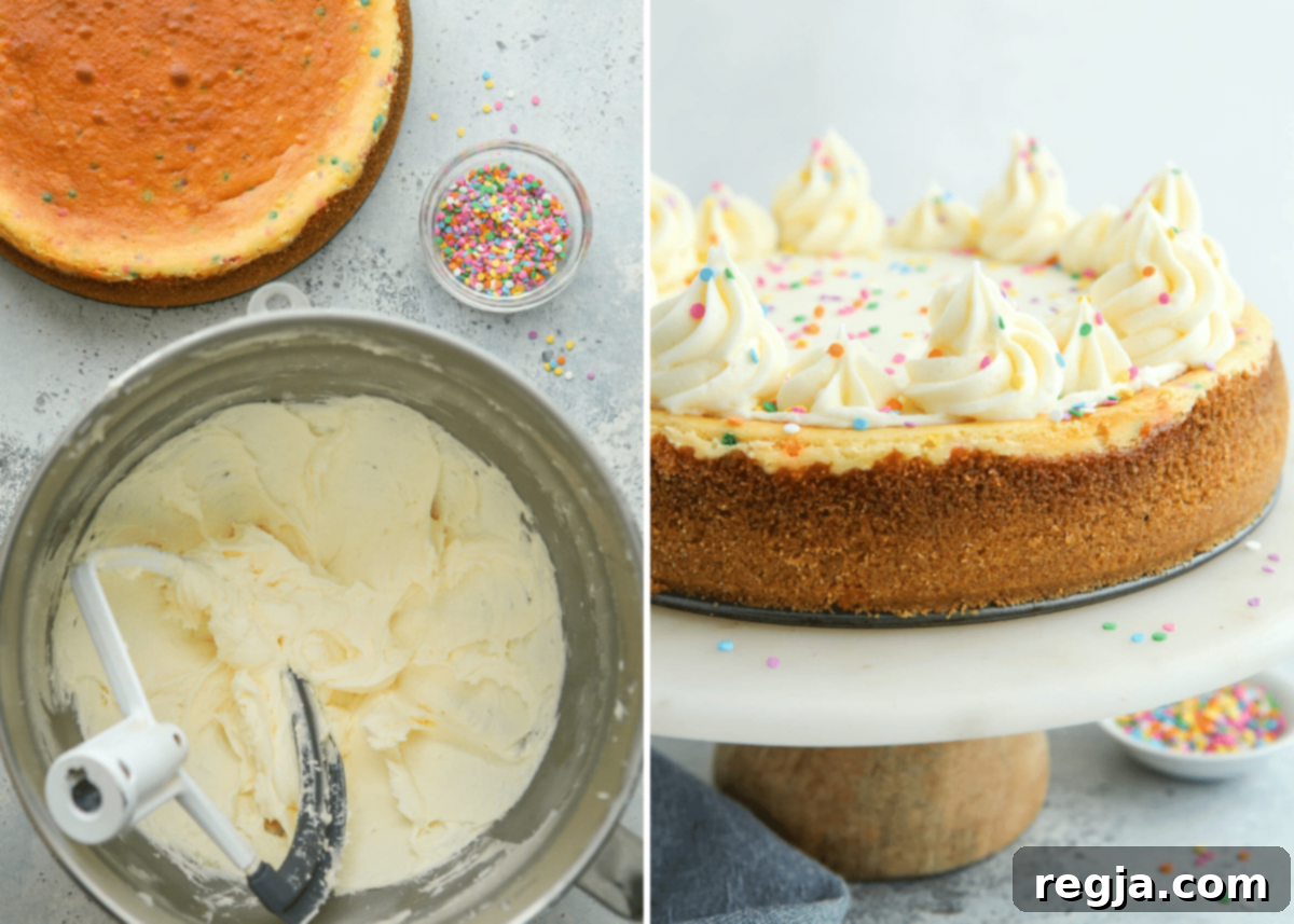 Προετοιμασία κρέμας για funfetti cheesecake