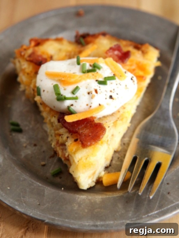 Πίτα Hash Brown με Μπέικον και Τυρί για Brunch