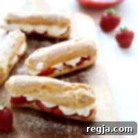 Εκλέρ Φράουλας με Cheesecake | completelydelicious.com