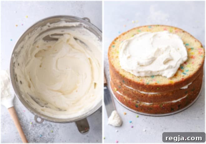 Φτιάχνοντας μια τούρτα funfetti σε στρώσεις
