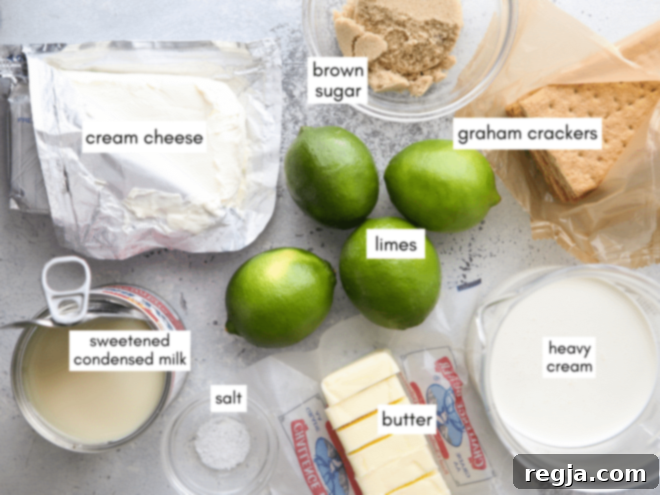 Υλικά για μπάρες cheesecake λάιμ