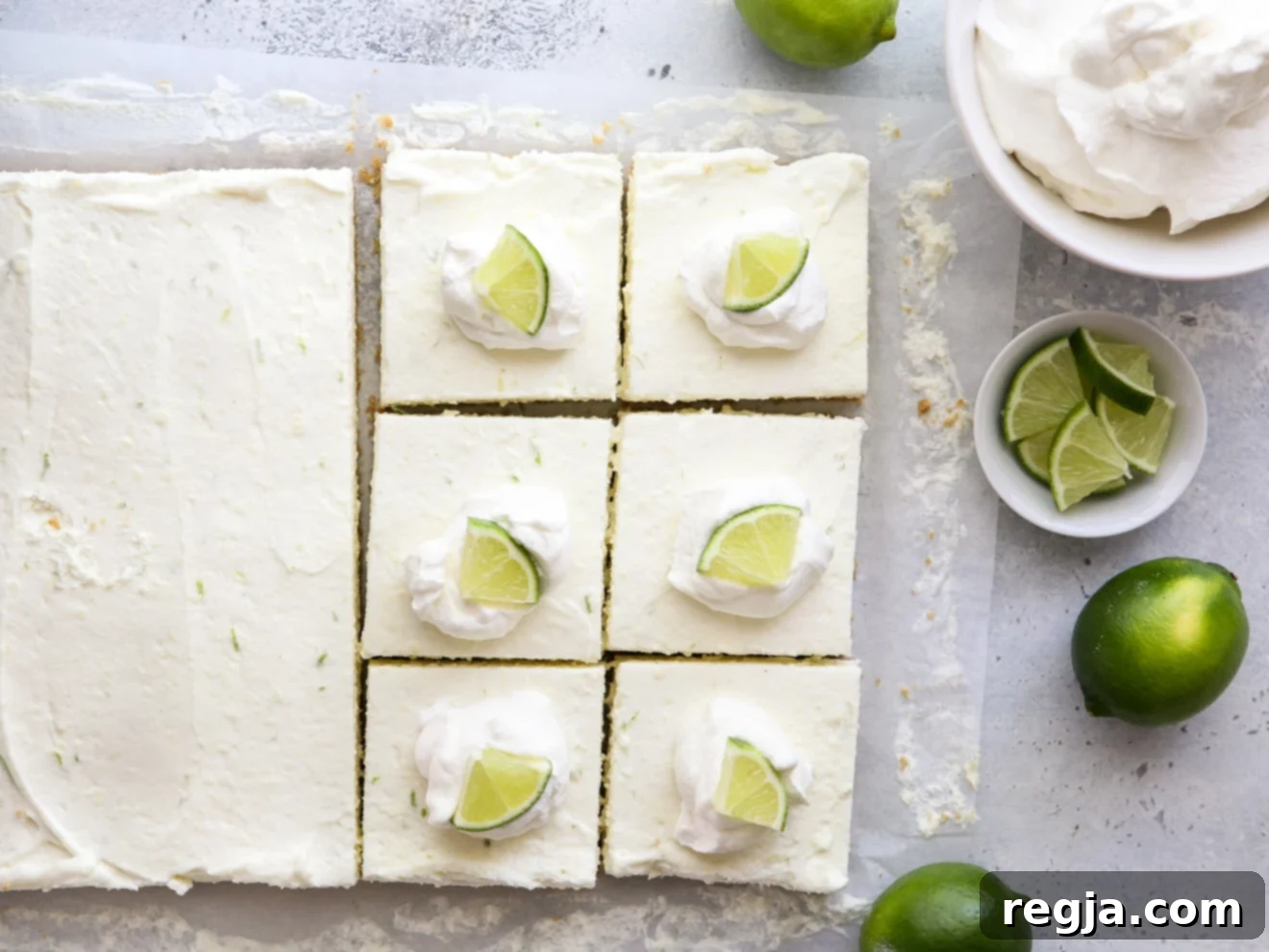 Παγωμένες μπάρες cheesecake λάιμ