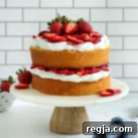 Φραουλένια Πολύστρωτη Απόλαυση 9 τούρτα shortcake με φράουλες σε βάση τούρτας