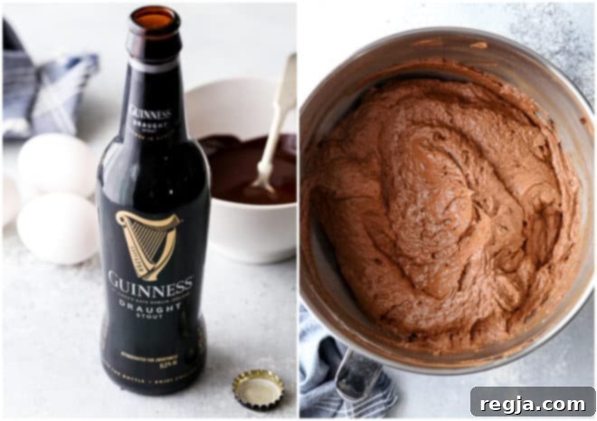 Φτιάχνοντας σοκολατένιο κέικ με μπύρα Guinness