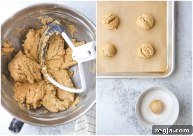 Προετοιμασία ζύμης για μπισκότα Peanut Butter Blossom