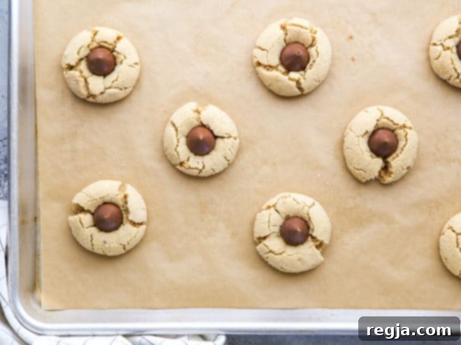 Μπισκότα Peanut Butter Blossom φρέσκα από τον φούρνο